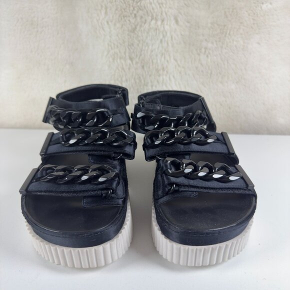 Kendall + Kylie Black Platform Sandals With Chain Detail - Picture 3 of 9